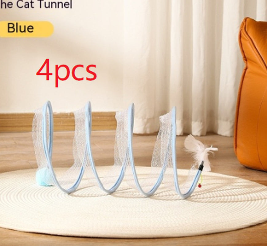 S-Shaped Interactive Cat Tunnel Toy