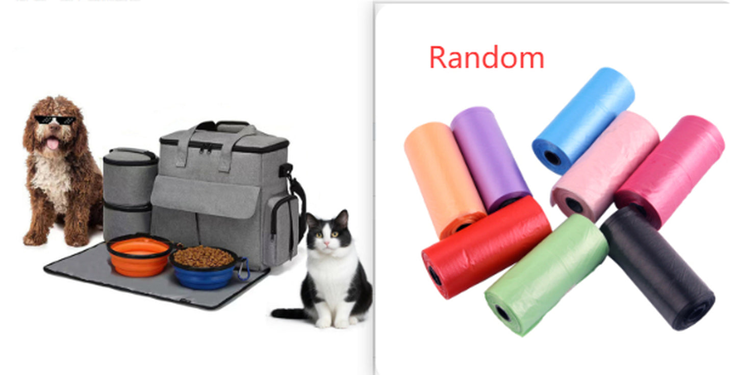 Six-Piece Dog Travel Organizer Kit