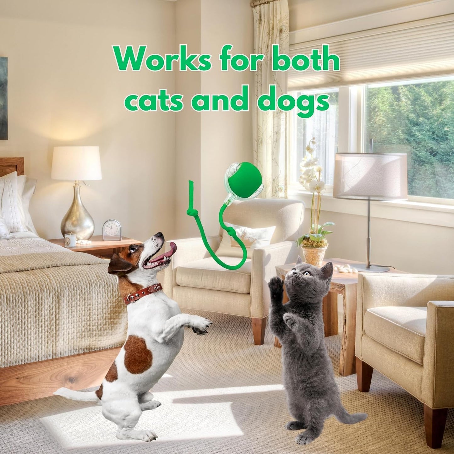 Speedy Tail 2.0 Cat Toy, 360°Automatic Rolling Ball, Smart Interactive Cat Toy, Smart Jumping Ball for Dogs