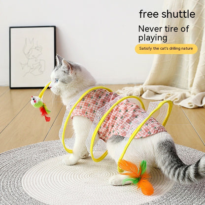 S-Shaped Interactive Cat Tunnel Toy
