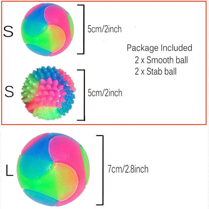 4 Pcs Light up Dog Balls,Flashing Elastic Ball,Glow Ball,Glow in the Dark Interactive Pet Toys for Aggressive Chewers,Puppy, Cats, Dogs