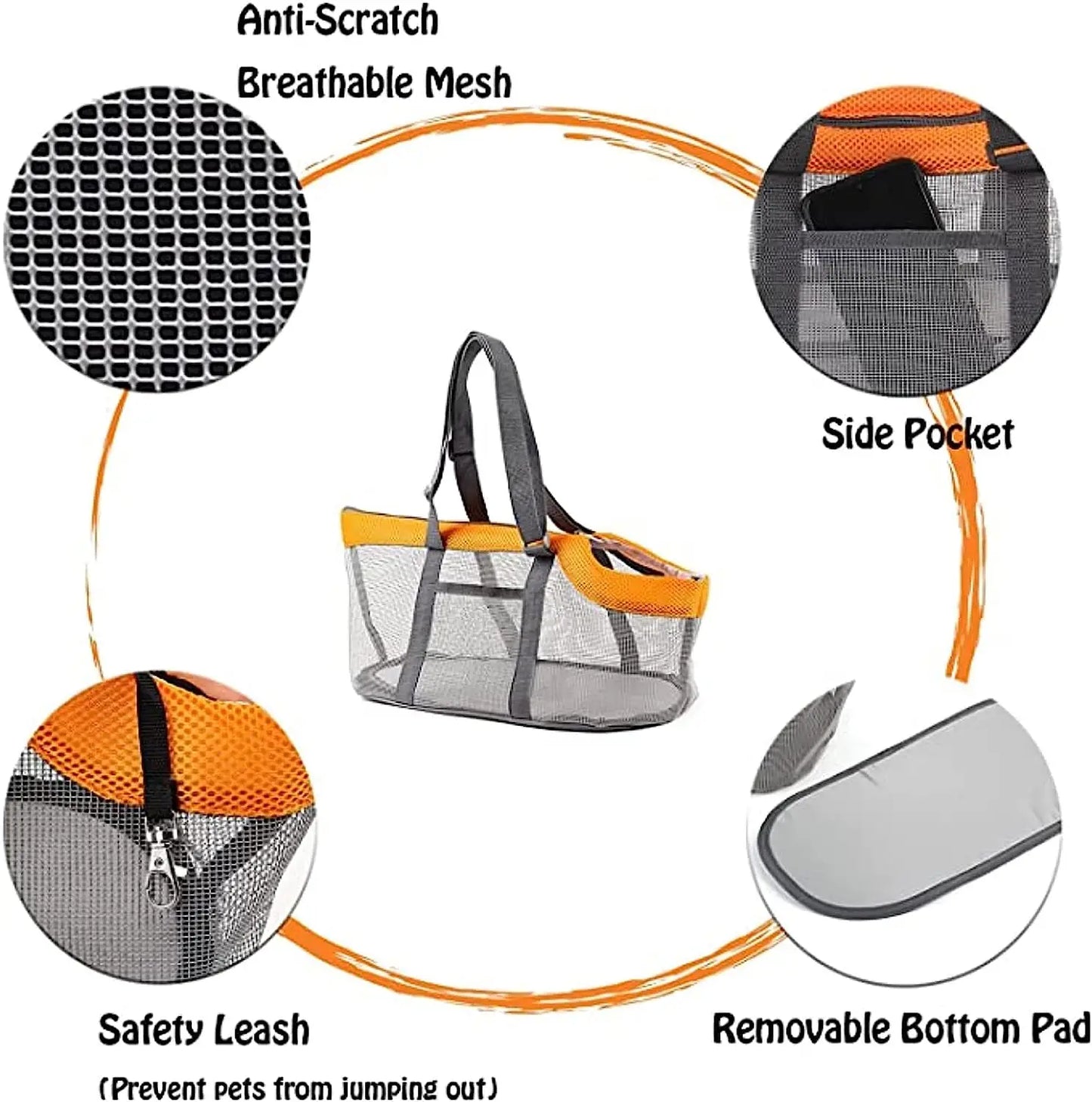 Foldable Mesh Pet Carrier for Small Dogs & Cats