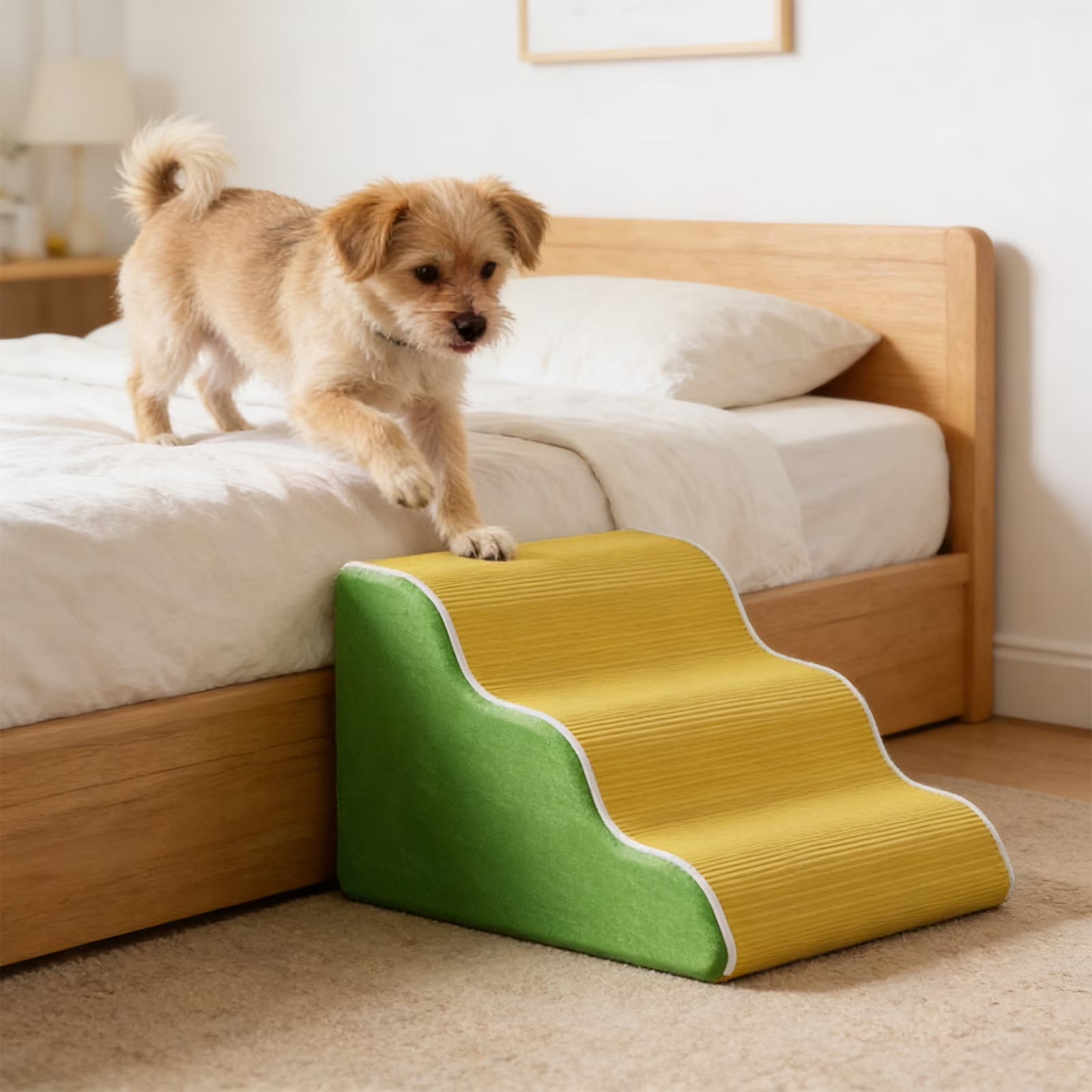 Pet Stairs for Dogs and Cats, Non Slip Pet Stairs, High Density Foam Pet Stairs, Washable Cover Pet Stairs, Bed Sofa Access Pet Stairs, Portable Indoor Pet Steps