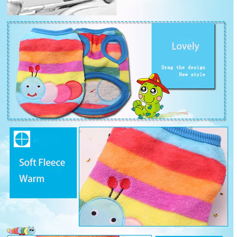 Soft Fleece Pet Dog Clothes for Small Dogs Cats Coats Jackets Vest Winter Warm Cute Pet Clothing for Dog Clothes Sweater Costume