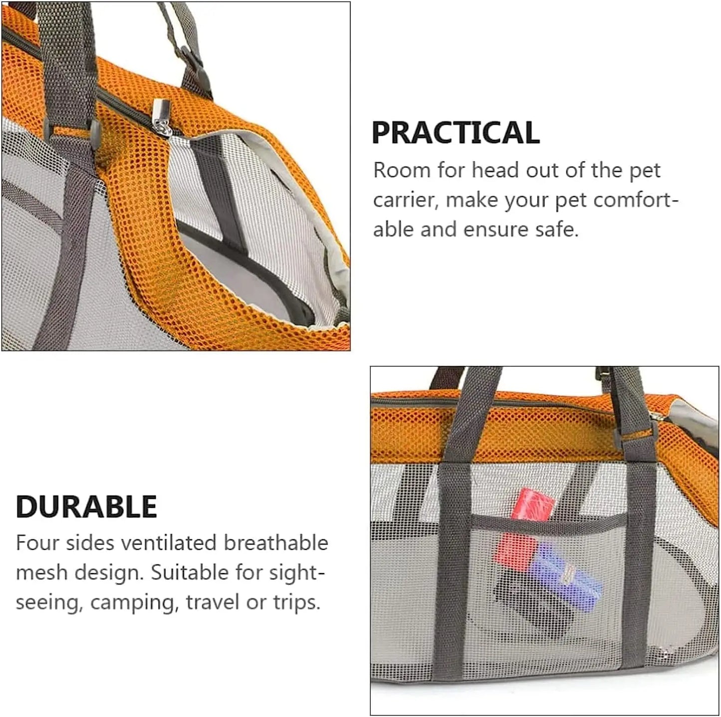 Foldable Mesh Pet Carrier for Small Dogs & Cats