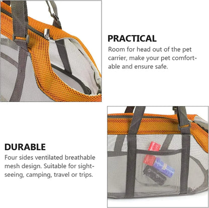 Foldable Mesh Pet Carrier for Small Dogs & Cats