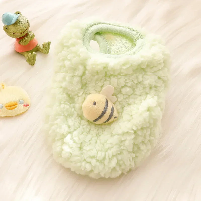Winter Bunny Kitten Sweater Clothes Warm Velvet Small Animal Pullovers Rabbit Guinea Pig Chinchillas Jacket Mascotas Clothing