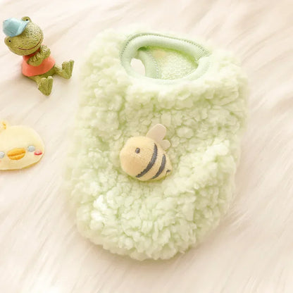 Winter Bunny Kitten Sweater Clothes Warm Velvet Small Animal Pullovers Rabbit Guinea Pig Chinchillas Jacket Mascotas Clothing