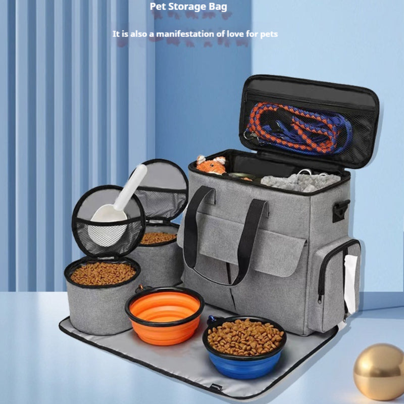 Six-Piece Dog Travel Organizer Kit