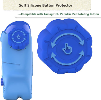 Silicone Case for Tamagotchi Paradise Electronic Pets Toy, Screen Protector and Lanyard for Tamagotchi Paradise Virtual Pet Accessories (Blue)