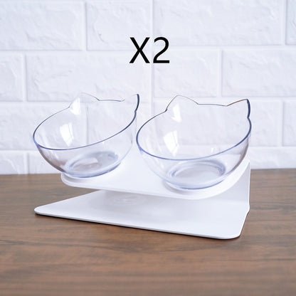 Cat Elevated Feeder Stand with Transparent Bowl