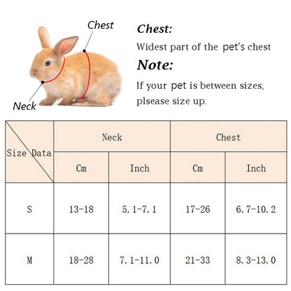 Cartoon Rabbit Harness and Leash Set Walking Adjustable Pet Harnesses for Small Animals Bunny Guinea Pig Mascotas Accessories