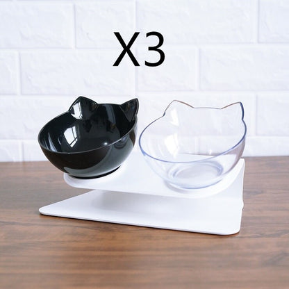 Cat Elevated Feeder Stand with Transparent Bowl