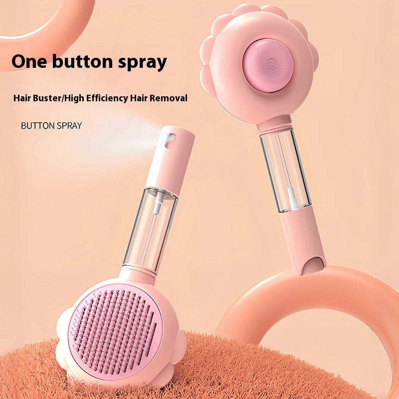 2 in 1 Self Cleaning Dog Brush Comb with Spray Pets Grooming Hair Remover Combs Brush Floating Hair Pet Grooming Brush Pet Products