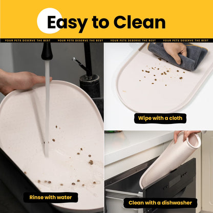 Dog Food Mat,32"X20" Silicone Pet Feeding Mats,Raised Edges Waterproof and Prevent Feeding Spills