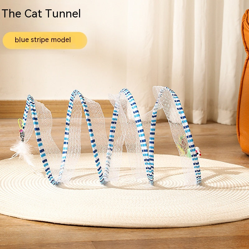 S-Shaped Interactive Cat Tunnel Toy