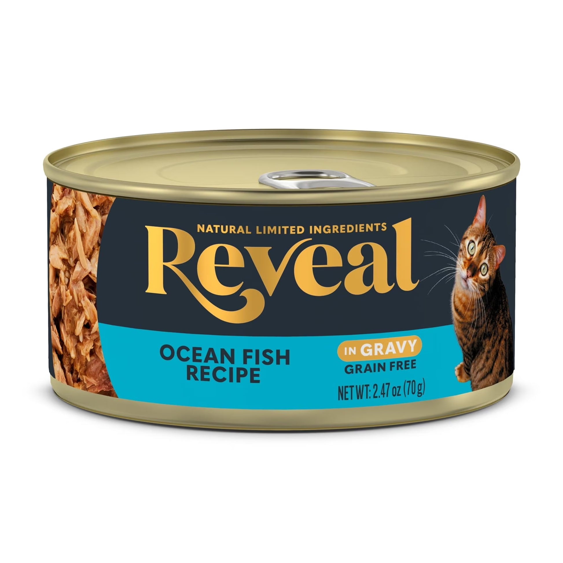 (4 Pack)  Pet Food Natural Wet Cat Food Ocean Fish in Gravy 2.47 Oz Can