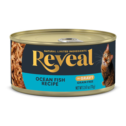 (4 Pack)  Pet Food Natural Wet Cat Food Ocean Fish in Gravy 2.47 Oz Can