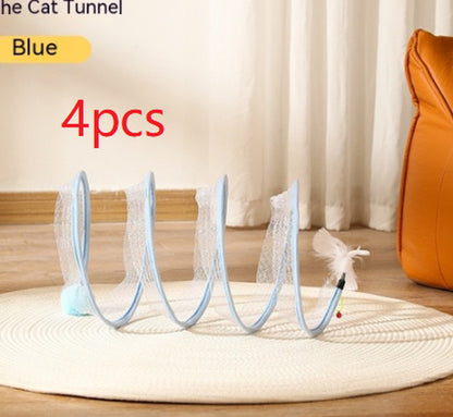 S-Shaped Interactive Cat Tunnel Toy