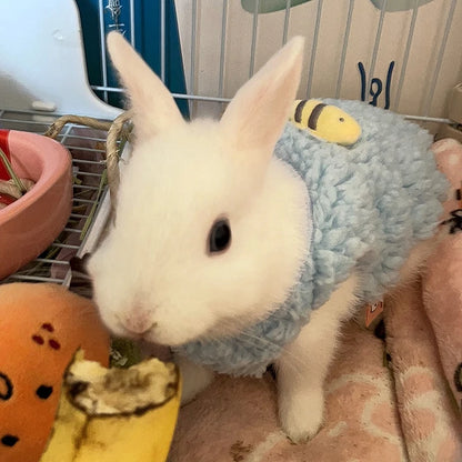 Winter Bunny Kitten Sweater Clothes Warm Velvet Small Animal Pullovers Rabbit Guinea Pig Chinchillas Jacket Mascotas Clothing
