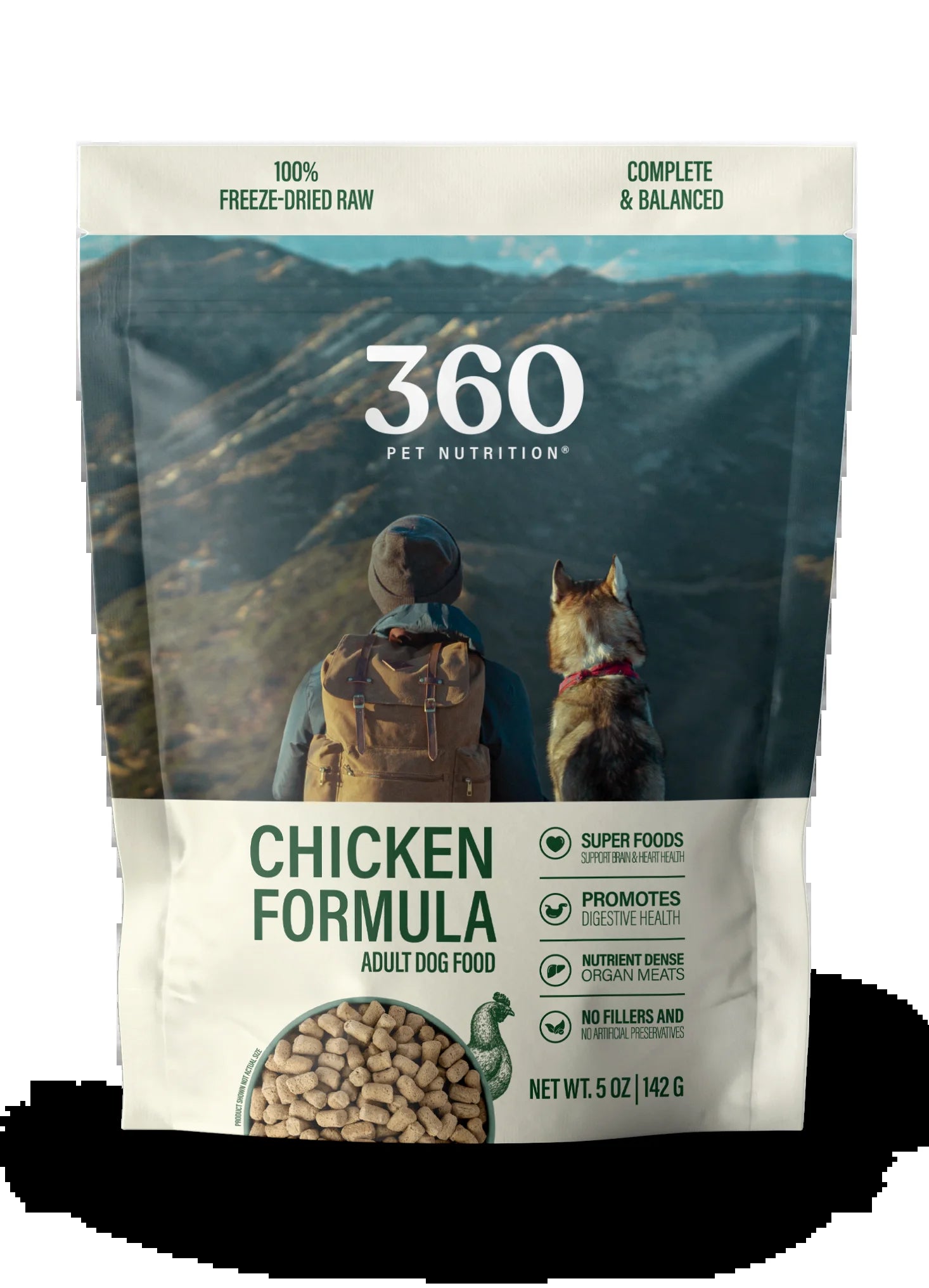Chicken Flavor Freeze Dried Dog Food, 5 Oz. Bag