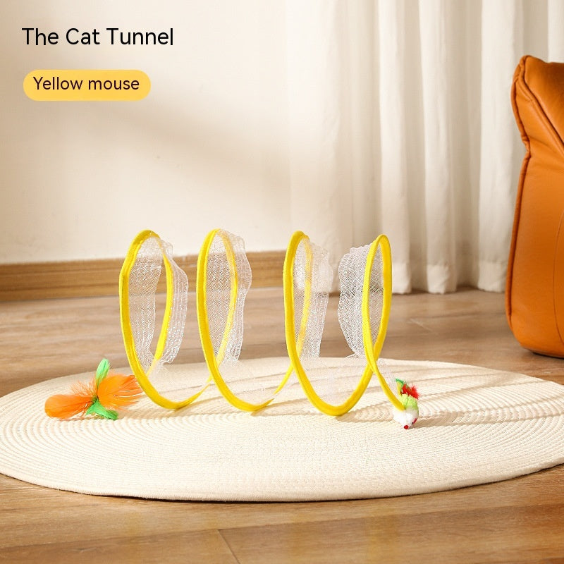 S-Shaped Interactive Cat Tunnel Toy