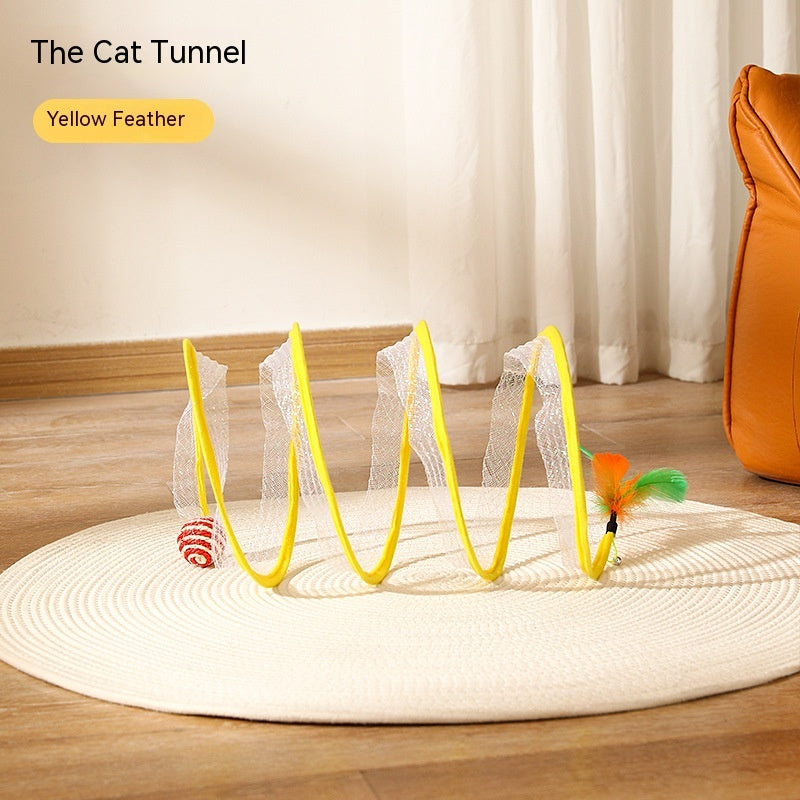 S-Shaped Interactive Cat Tunnel Toy