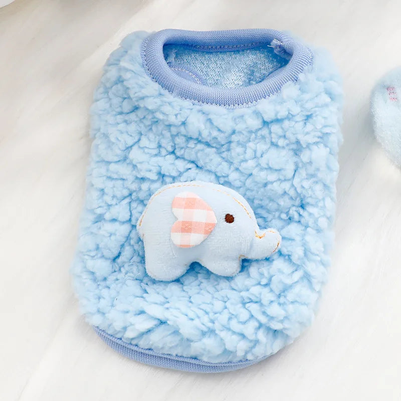 Winter Bunny Kitten Sweater Clothes Warm Velvet Small Animal Pullovers Rabbit Guinea Pig Chinchillas Jacket Mascotas Clothing
