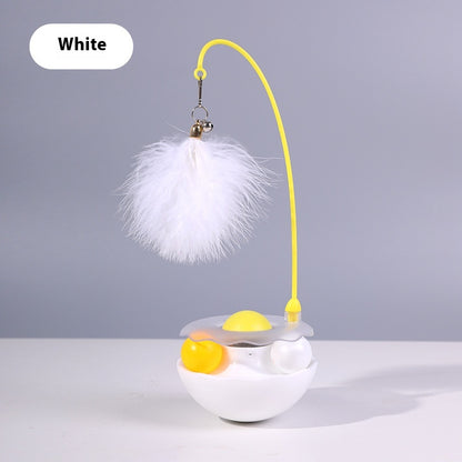 Interactive Cat Tumbler Toy with Feather Wand