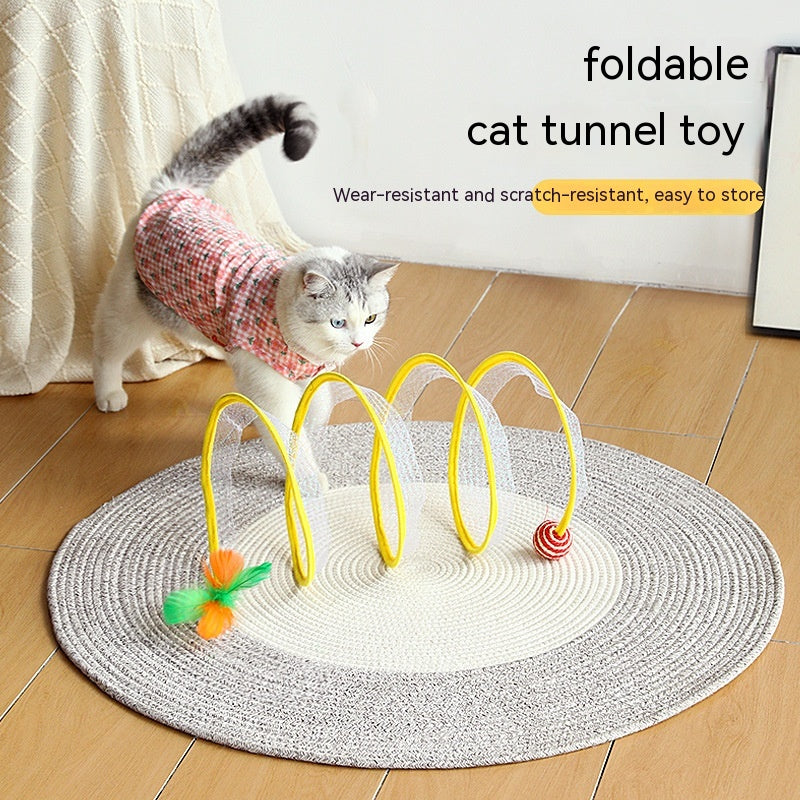 S-Shaped Interactive Cat Tunnel Toy
