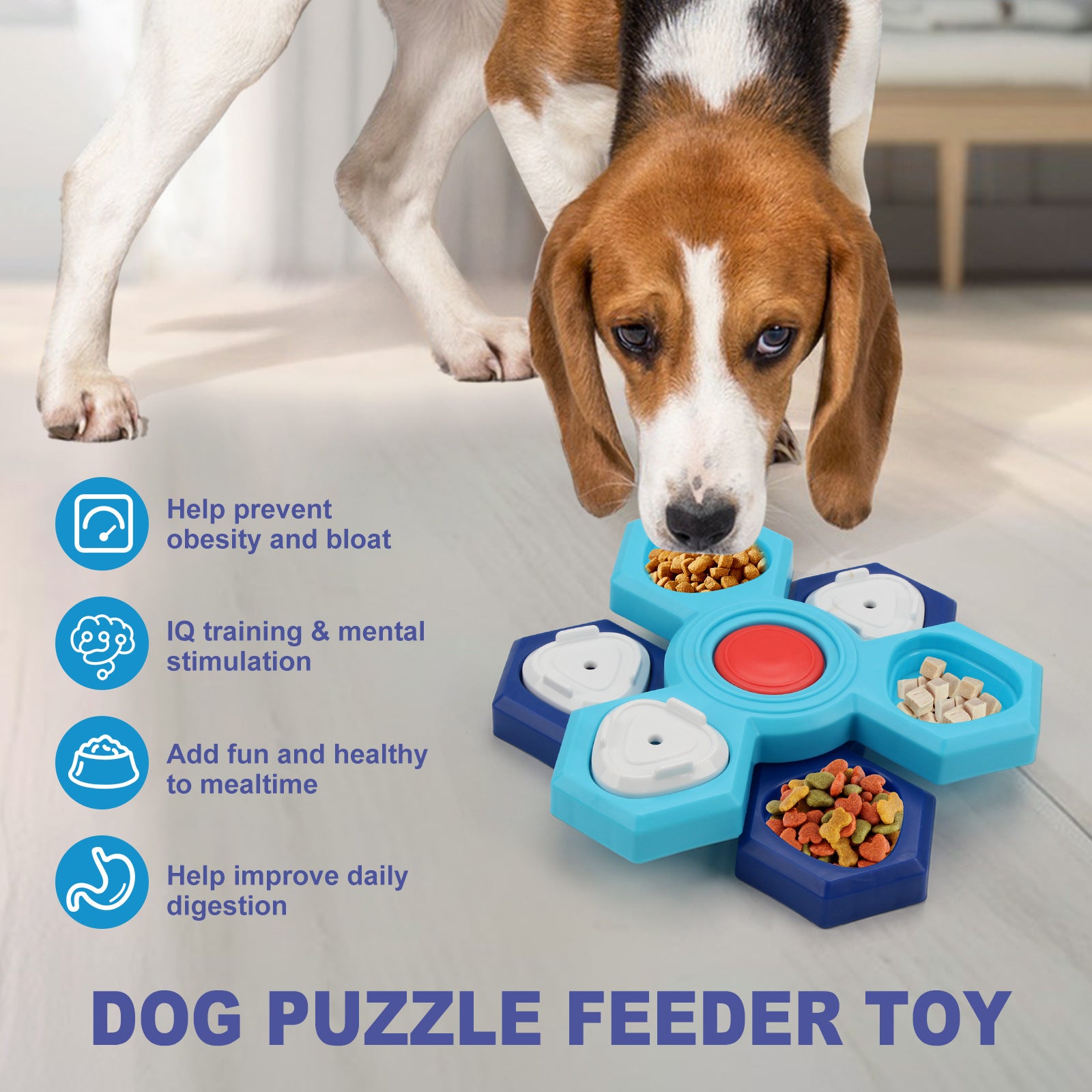 4-Layer Interactive Slow Feeder Puzzle Bowl