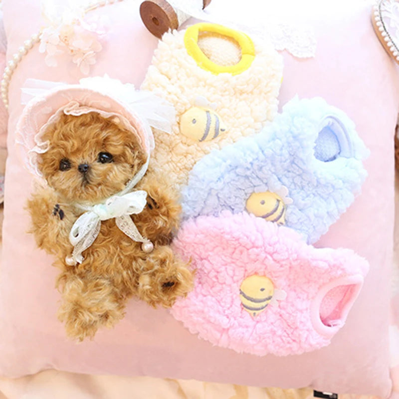 Winter Bunny Kitten Sweater Clothes Warm Velvet Small Animal Pullovers Rabbit Guinea Pig Chinchillas Jacket Mascotas Clothing