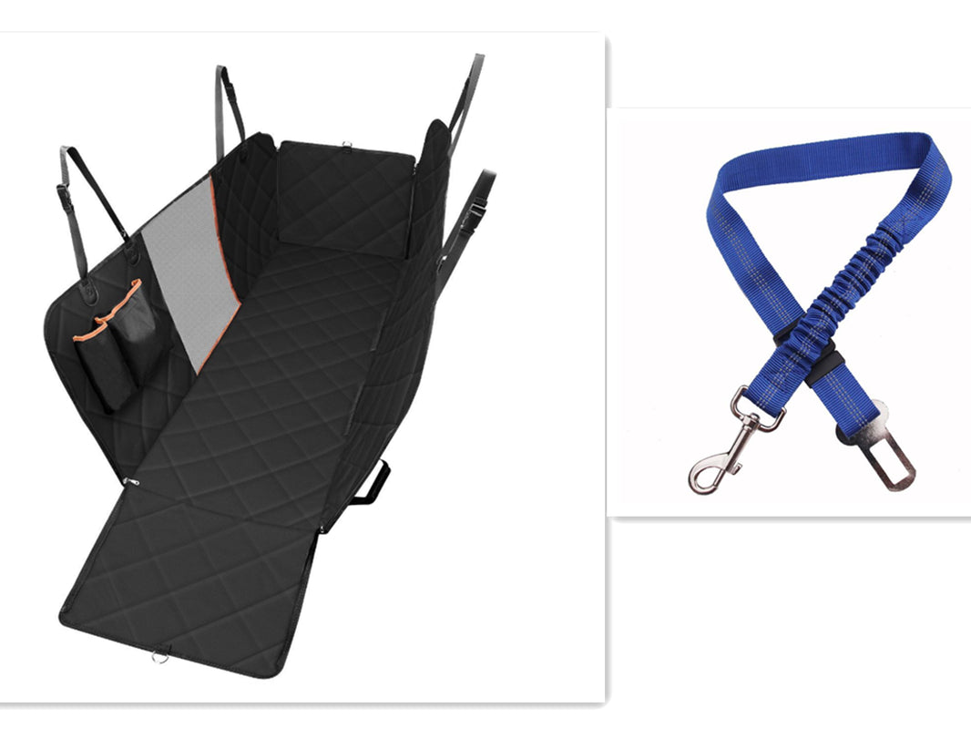 Dog Car Seat Cover View Mesh Pet Carrier Hammock Safety Protector Car Rear Back Seat Mat with Zipper and Pocket for Travel