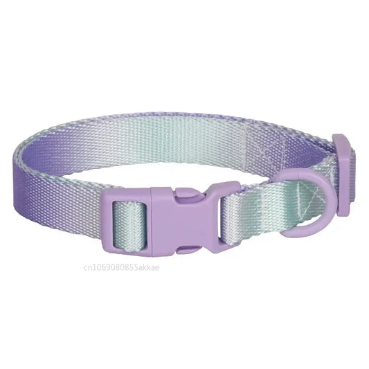 Nylon Dog Collar Adjustable Cat Small Dog Collars Gradient Pet Necklace Fashion Collars Accessories for Small Medium Large Dogs