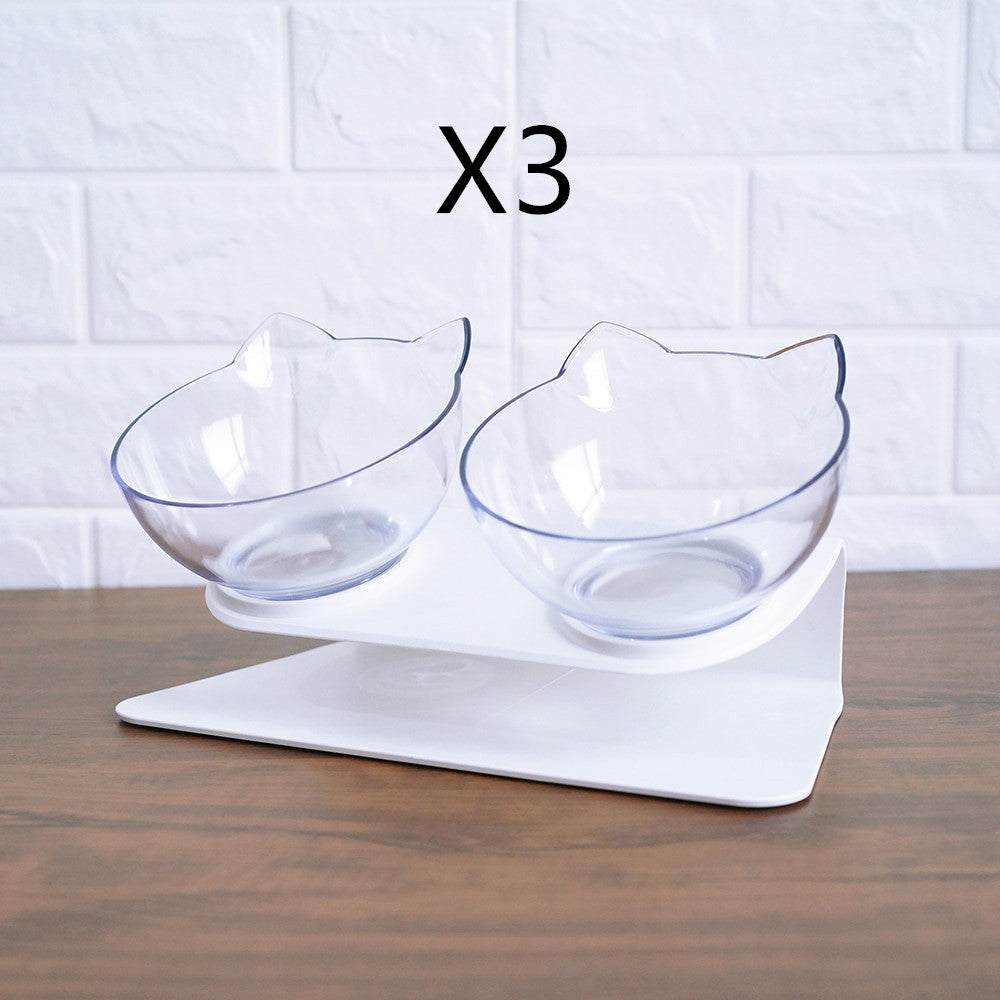 Cat Elevated Feeder Stand with Transparent Bowl
