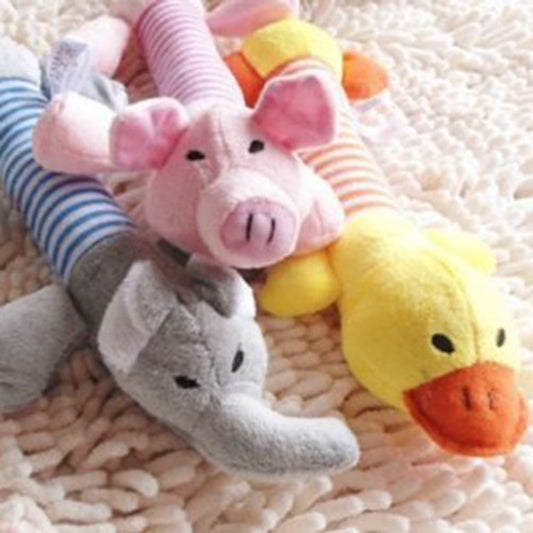 3Pcs Plush Animal Dog Toy Dog Squeaky Toys Cute Pet Plush Toys Stuffed Puppy Chew Toys for Small Medium Dog Puppy Pets - Bulk Dog Toys