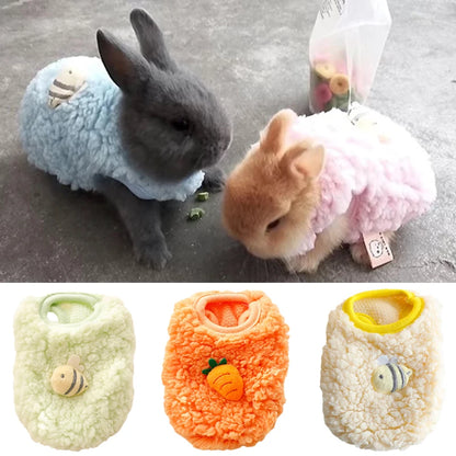 Winter Bunny Kitten Sweater Clothes Warm Velvet Small Animal Pullovers Rabbit Guinea Pig Chinchillas Jacket Mascotas Clothing