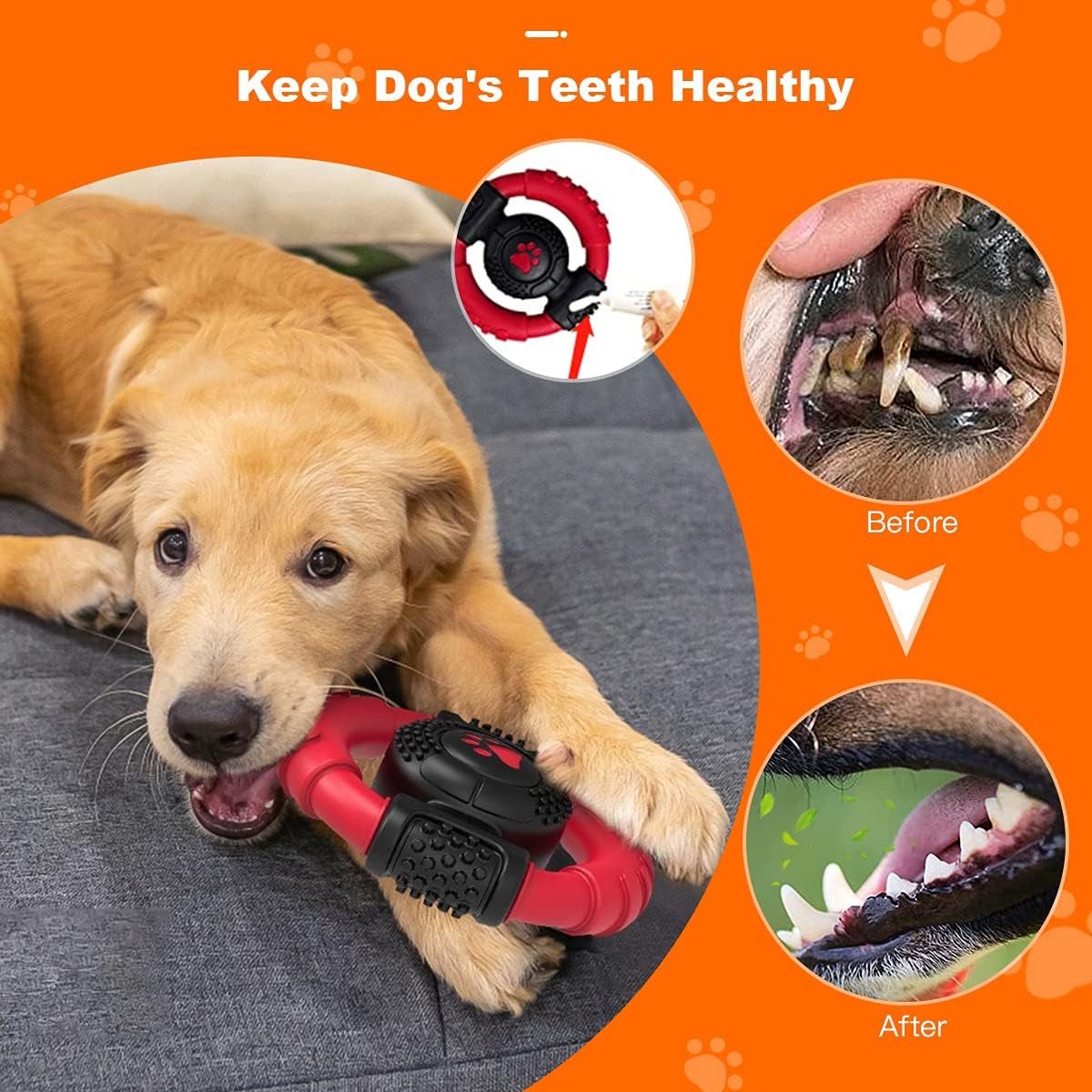 Chew Toy Nylon Rubber Steering Wheel for Small、Large and Medium Dogs | Shape Indestructible Dog Toys Dog Teeth Cleaning, Milk Flavor, 5.9 Inches