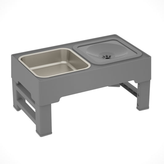 Adjustable Elevated Double Dog Bowl Stand
