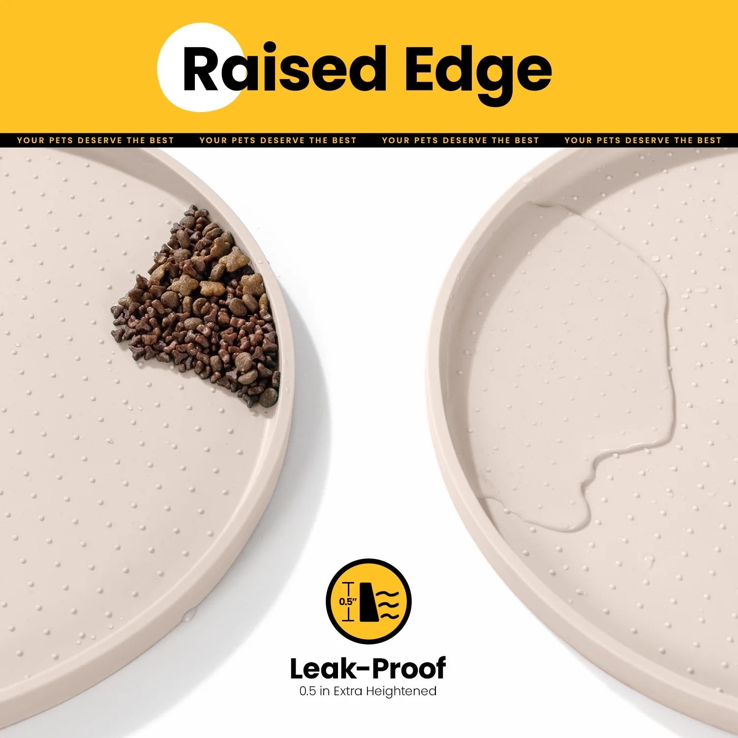 Dog Food Mat,32"X20" Silicone Pet Feeding Mats,Raised Edges Waterproof and Prevent Feeding Spills