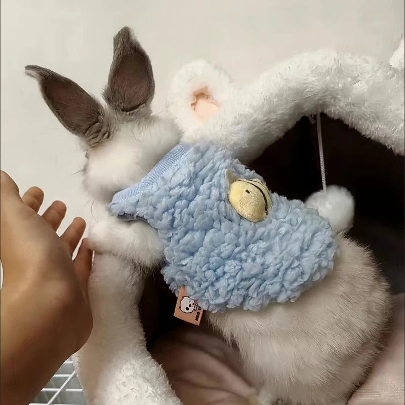Winter Bunny Kitten Sweater Clothes Warm Velvet Small Animal Pullovers Rabbit Guinea Pig Chinchillas Jacket Mascotas Clothing