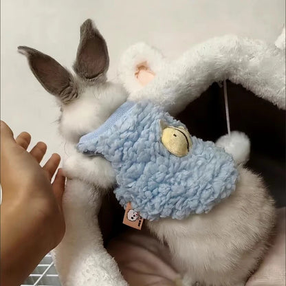 Winter Bunny Kitten Sweater Clothes Warm Velvet Small Animal Pullovers Rabbit Guinea Pig Chinchillas Jacket Mascotas Clothing