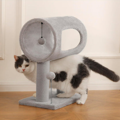 Compact Cat Tree with Tunnel & Scratching Posts