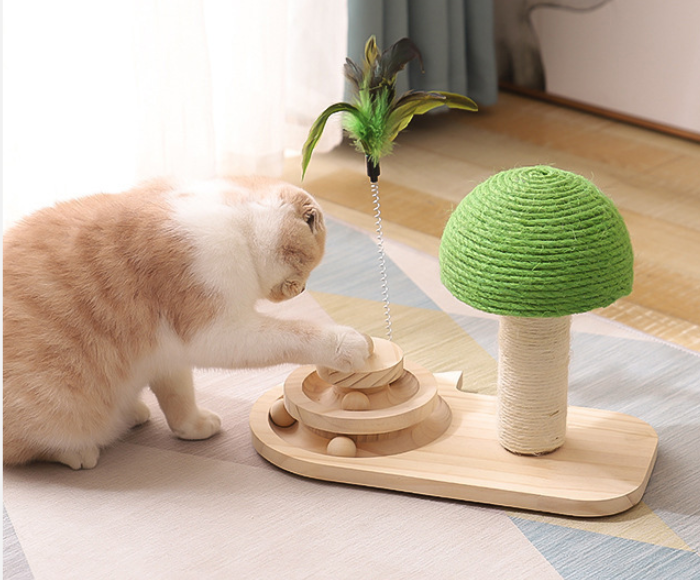 Double Sisal Ball Cat Scratching Post