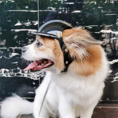 Hiking Cycling French Bulldog Pet Locomotive Helmet Handsome Dog Accessories for Small Medium Dogs Puppy Mascotas Hat Headgear