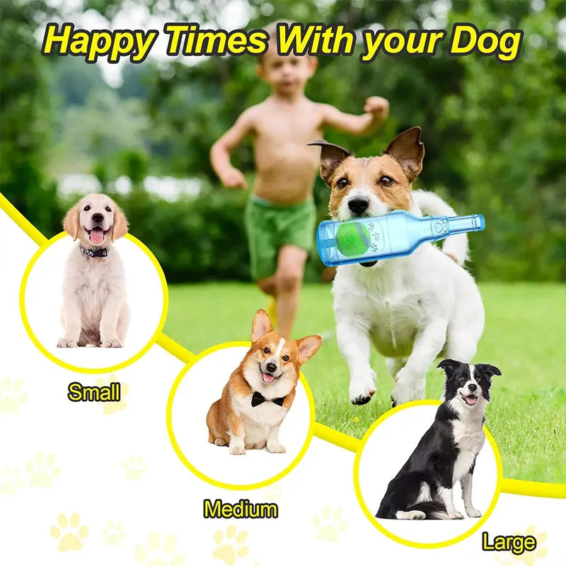 Water Bottle Dog Toy for Aggressive Chewers, Squeaky Water Bottle Dogs Chew Toysn Interactive Pet Toys to Exercise and Accompany