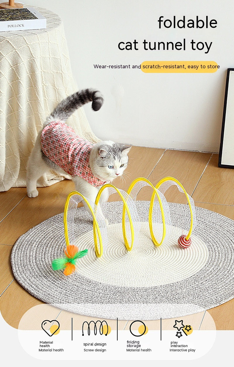 S-Shaped Interactive Cat Tunnel Toy