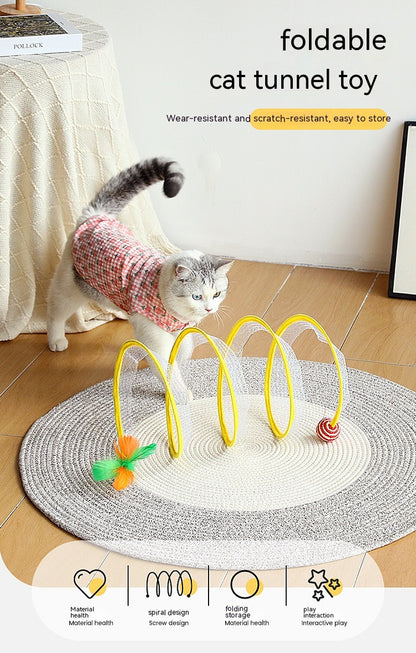 S-Shaped Interactive Cat Tunnel Toy