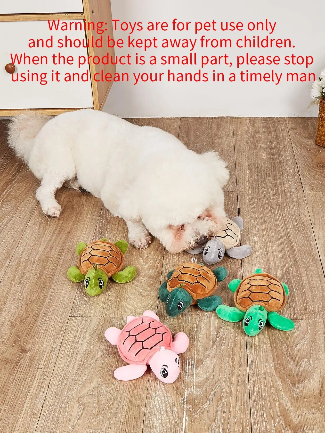Squeaky Turtle Dental Chew Toy for Dogs