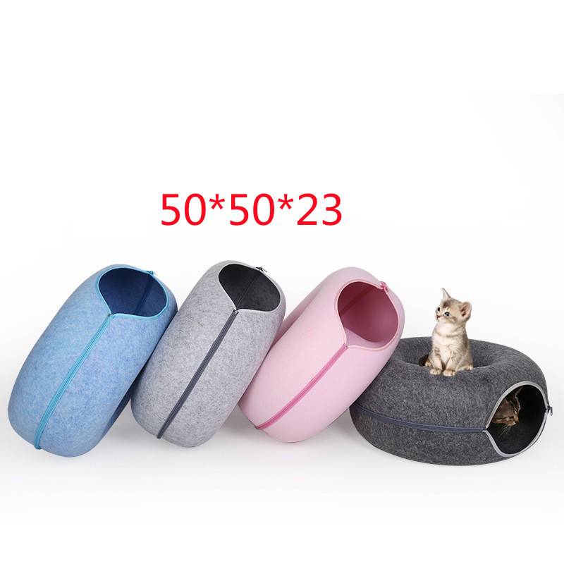 Felt Donut Cat Tunnel Bed